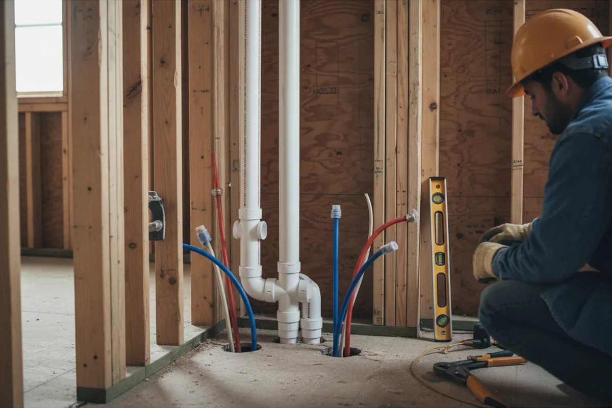 Drain and supply rough-in during Drain Cleaning in Sloatsburg