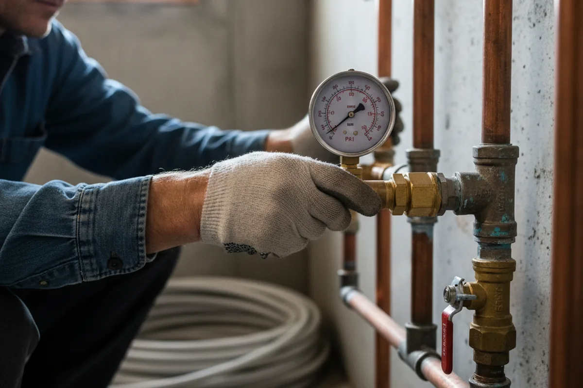 Pressure testing a repaired line during Water Line Repair in Sloatsburg